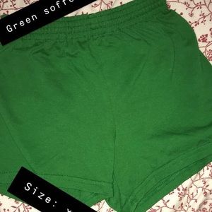 Green cheer practice shorts